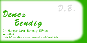 denes bendig business card