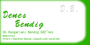 denes bendig business card